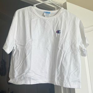 Champion cropped white t shirt. Never worn. Size medium #champion